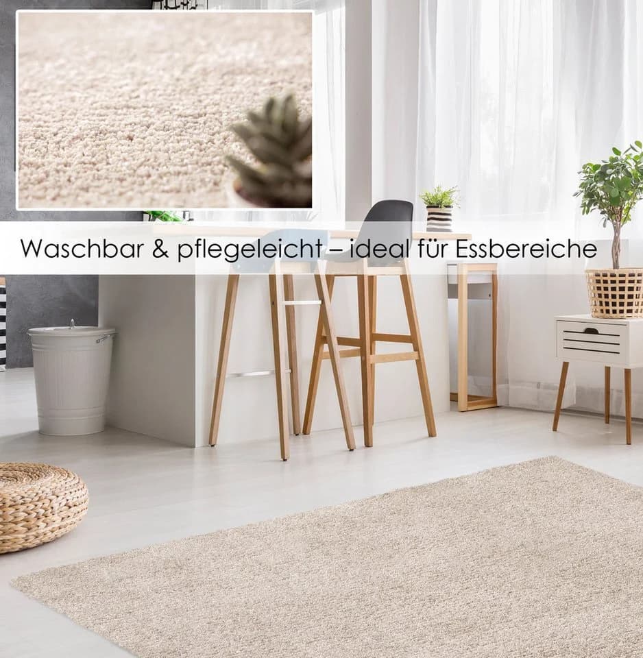 DomDeco Hochflor-Teppich LOOMA Mokka Modern - Bild 3