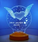 Geschenkelampe Nachttischlampe Fliegendes Herz 3D mehrfarbige Nachtlicht Bild 1