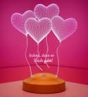 Geschenkelampe LED Nachttischlampe Vier Herzen 3D 7 Farben Bild 4