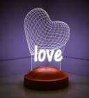 Geschenkelampe LED Nachttischlampe Herz Liebe Gravur mehrfarbig 3D Nachtlicht Bild 4