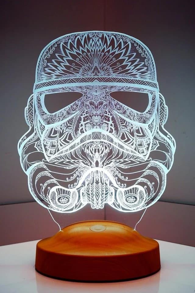 Geschenkelampe LED Nachttischlampe Star Wars Stormtrooper 3D Nachtlicht 7 Farben