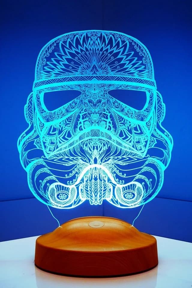 Geschenkelampe LED Nachttischlampe Star Wars Stormtrooper 3D Nachtlicht 7 Farben - Bild 3