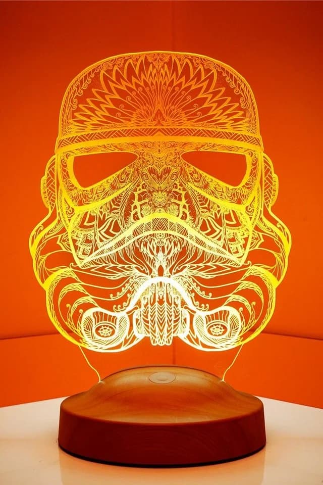 Geschenkelampe LED Nachttischlampe Star Wars Stormtrooper 3D Nachtlicht 7 Farben - Bild 4