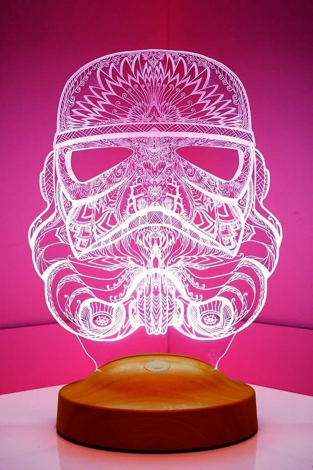 Geschenkelampe LED Nachttischlampe Star Wars Stormtrooper 3D Nachtlicht 7 Farben - Bild 5