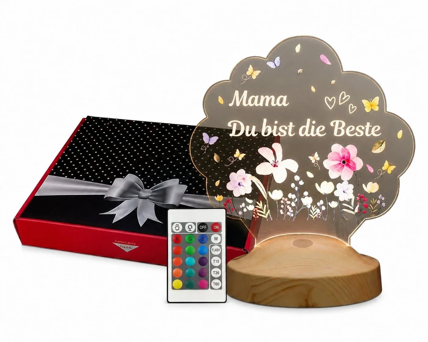 Geschenkelampe LED Nachtlicht mit 16 Farben und Timer - Bild 2