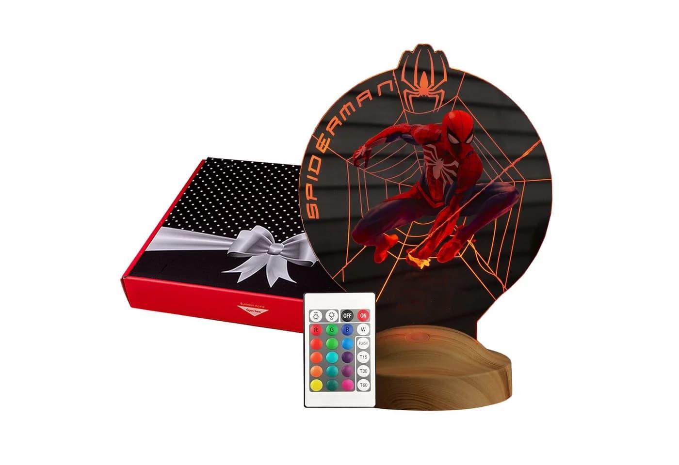 Spiderman 3D Nachtlicht Lampe 7 Farben LED Acryl - Bild 2