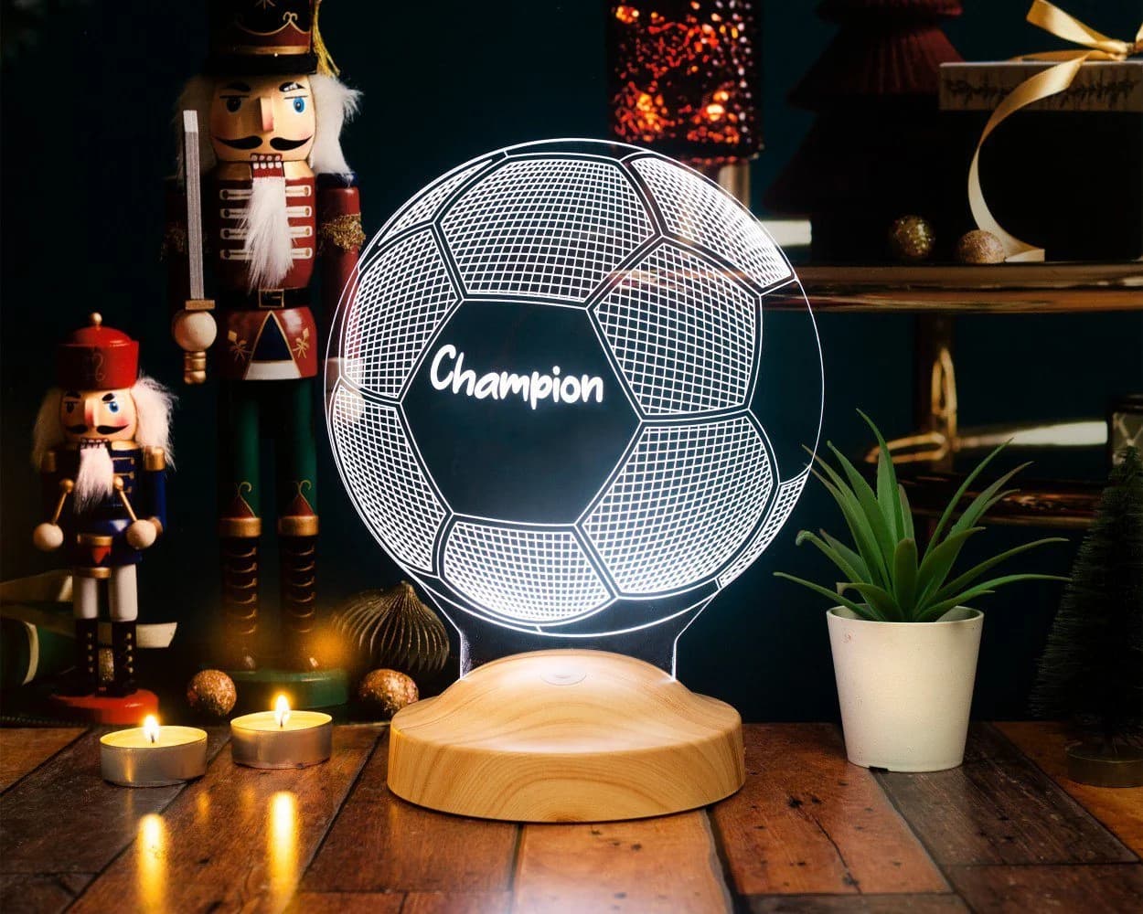 Geschenkelampe LED Nachttischlampe Fußball 3D Nachtlicht 7 Farben - Bild 4