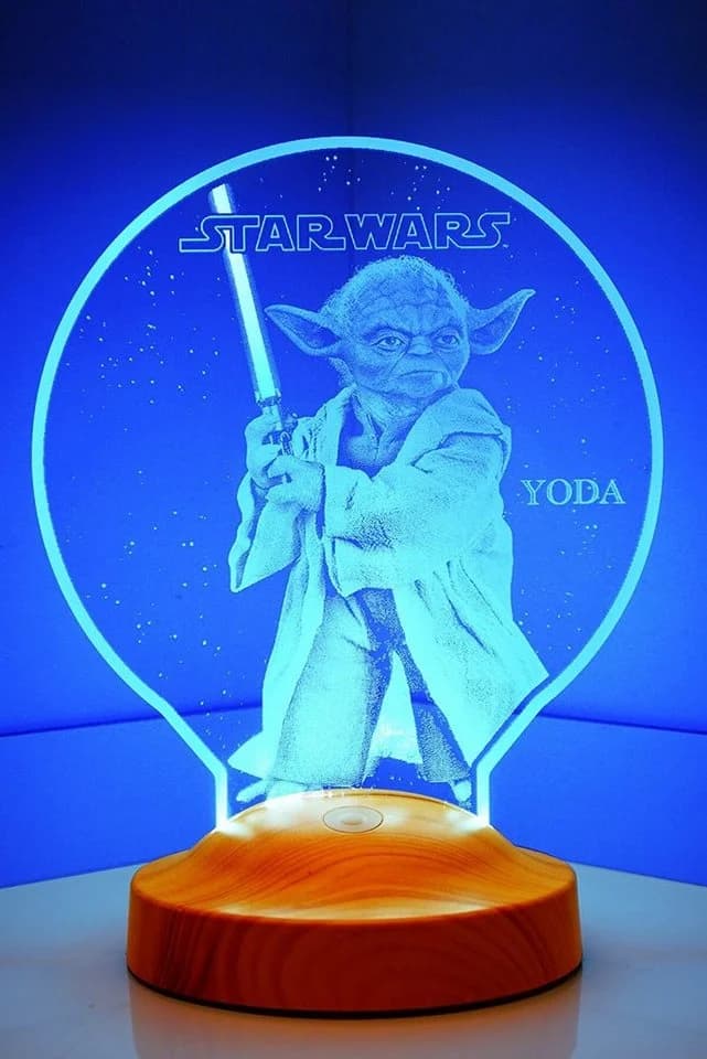 Geschenkelampe LED Nachttischlampe Star Wars Meister Yoda 3D Nachtlicht 7 Farben - Bild 4