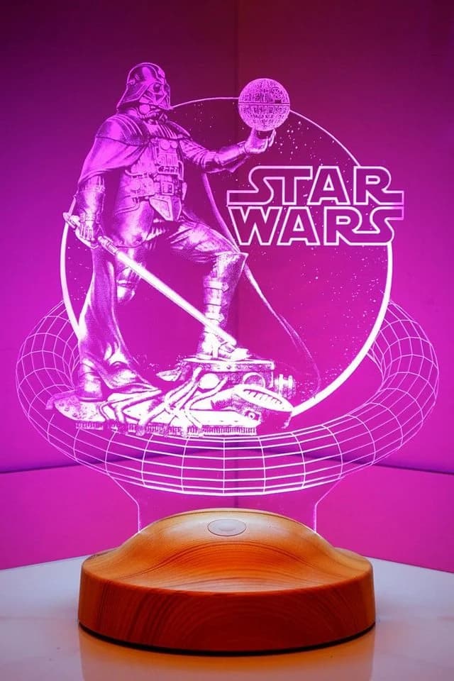 Geschenkelampe LED Nachttischlampe Star Wars Darth Vader 3D Nachtlicht 7 Farben - Bild 3