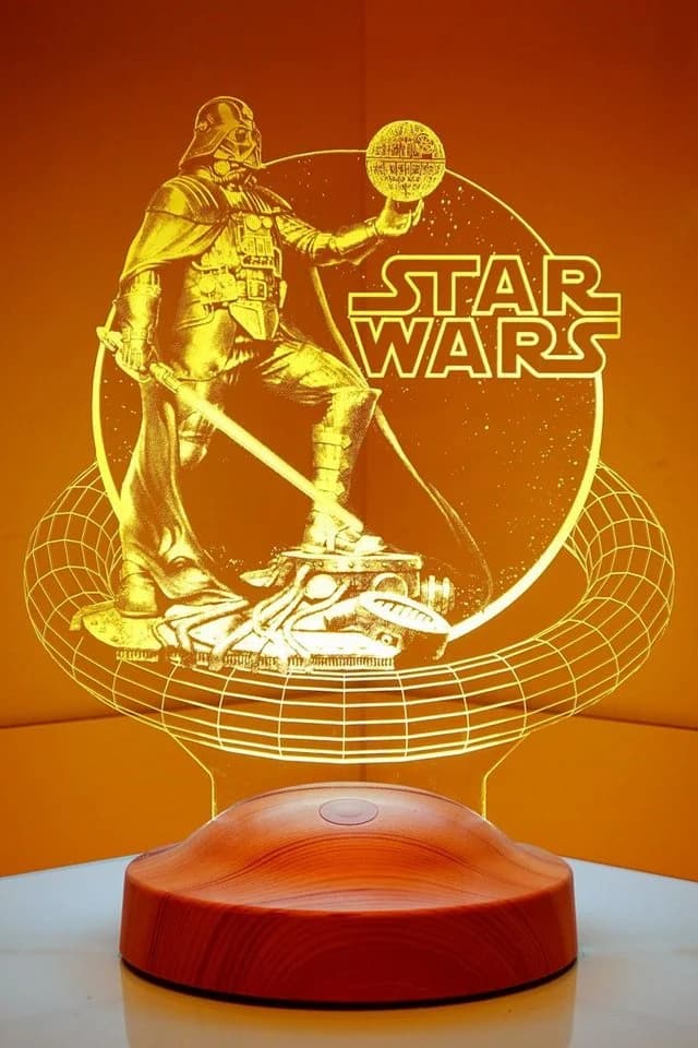 Geschenkelampe LED Nachttischlampe Star Wars Darth Vader 3D Nachtlicht 7 Farben - Bild 4