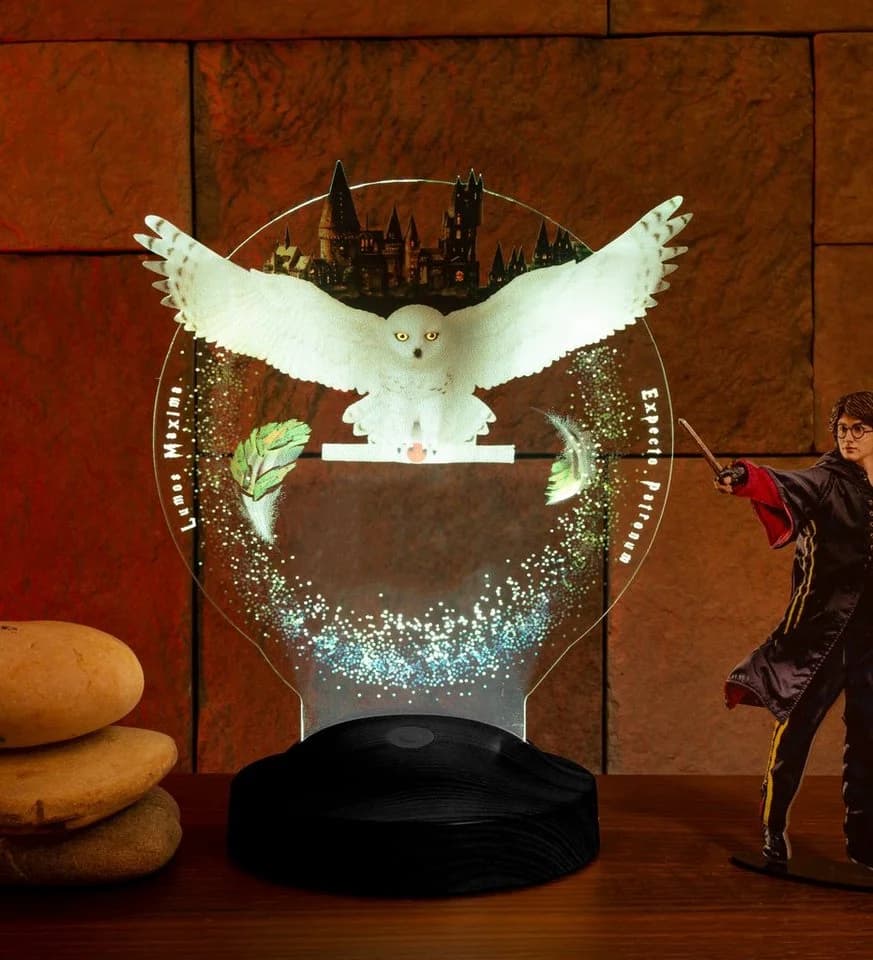 LED Nachttischlampe Hogwarts Hedwig Harry Potter 3D Vision Nachtlicht 7 Farben - Bild 3