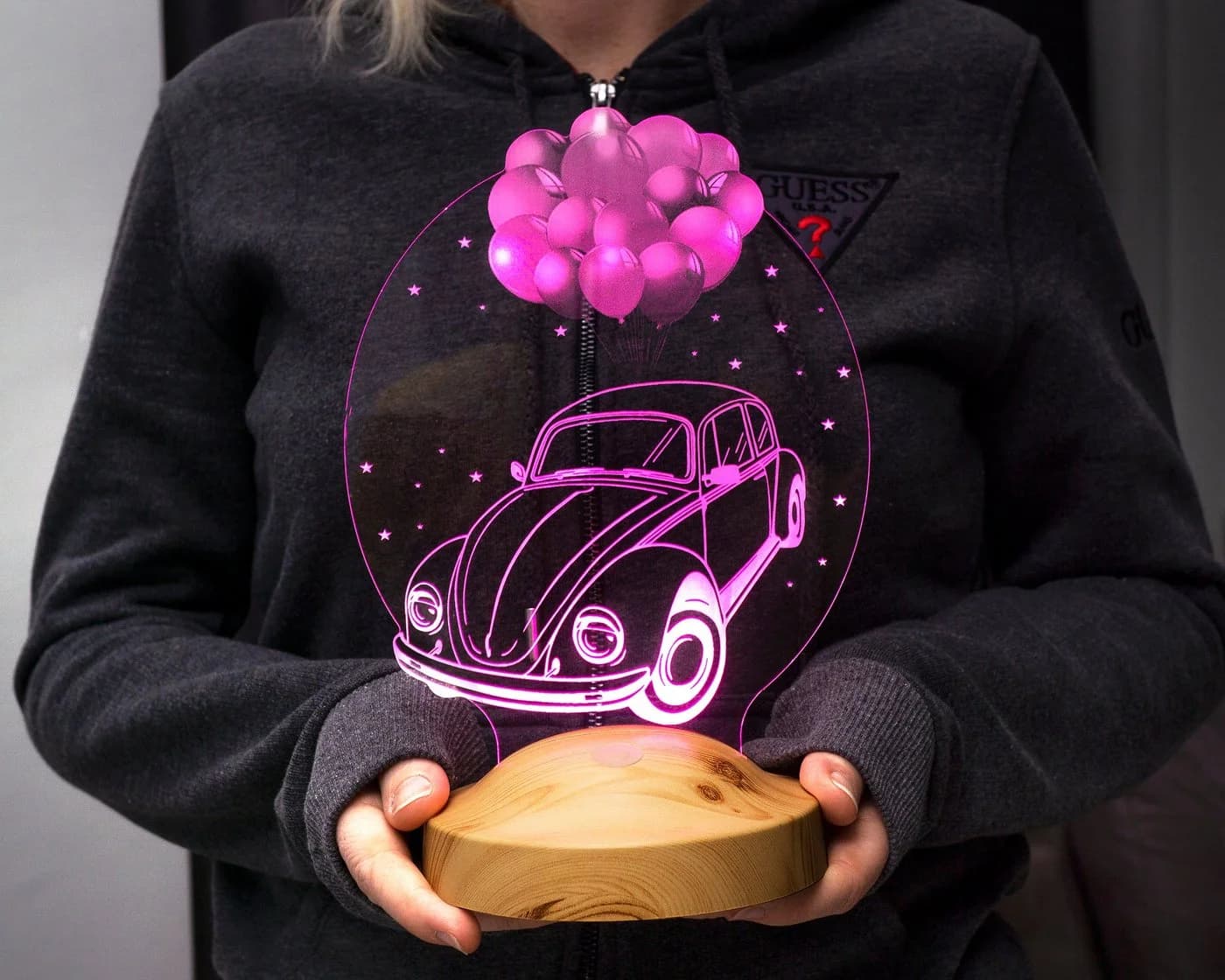 Geschenkelampe LED Nachttischlampe Volkswagen Beetle 3D Nachtlicht - Bild 3