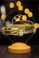 Geschenkelampe LED Nachttischlampe 3D Nachtlicht mit Gravur BMW Bild 1