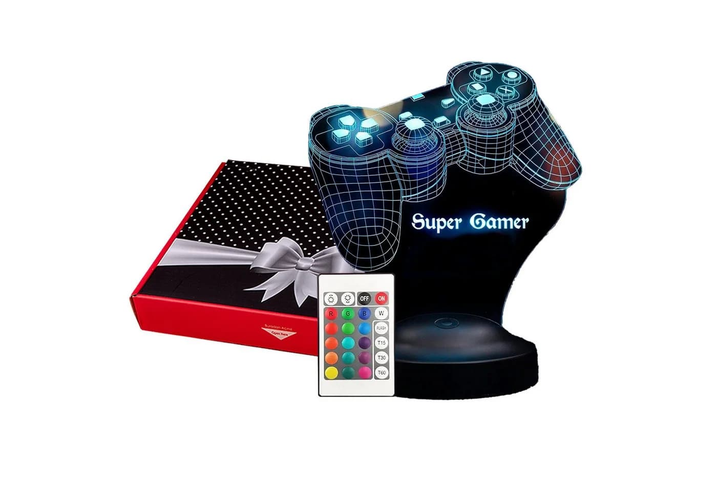 Geschenkelampe LED Nachttischlampe Spielkonsole Joystick 3D Gravur Bunt - Bild 2