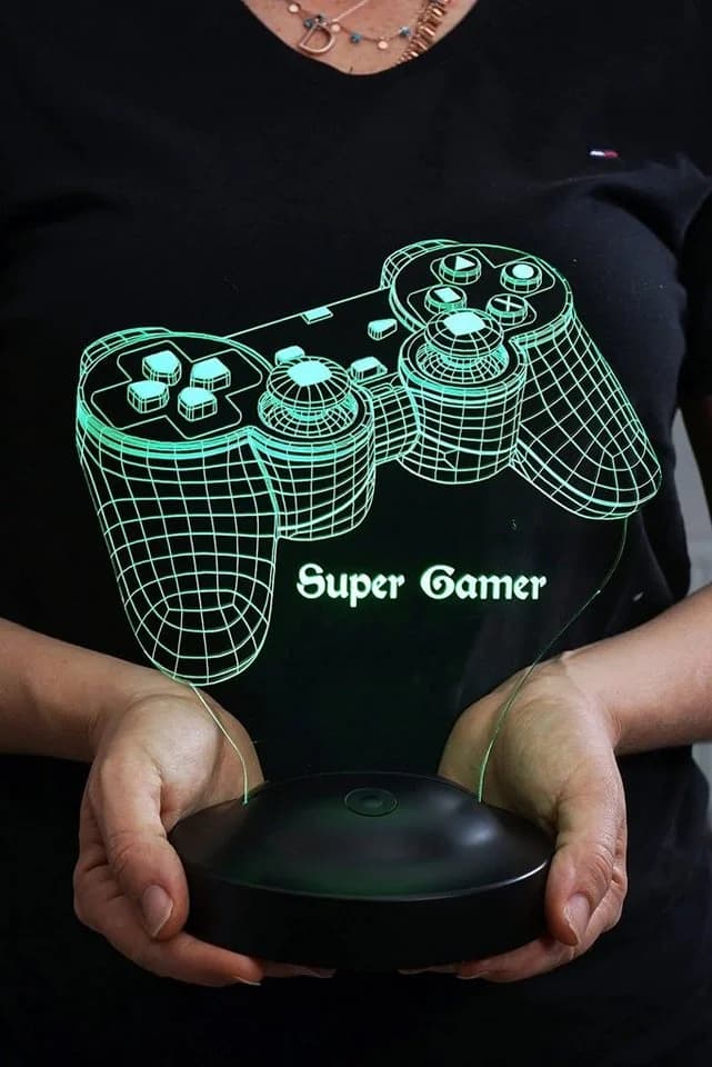 Geschenkelampe LED Nachttischlampe Spielkonsole Joystick 3D Gravur Bunt - Bild 5