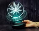 Geschenkelampe LED 3D Cannabis Baum 7 Farben Holzoptik Bild 3