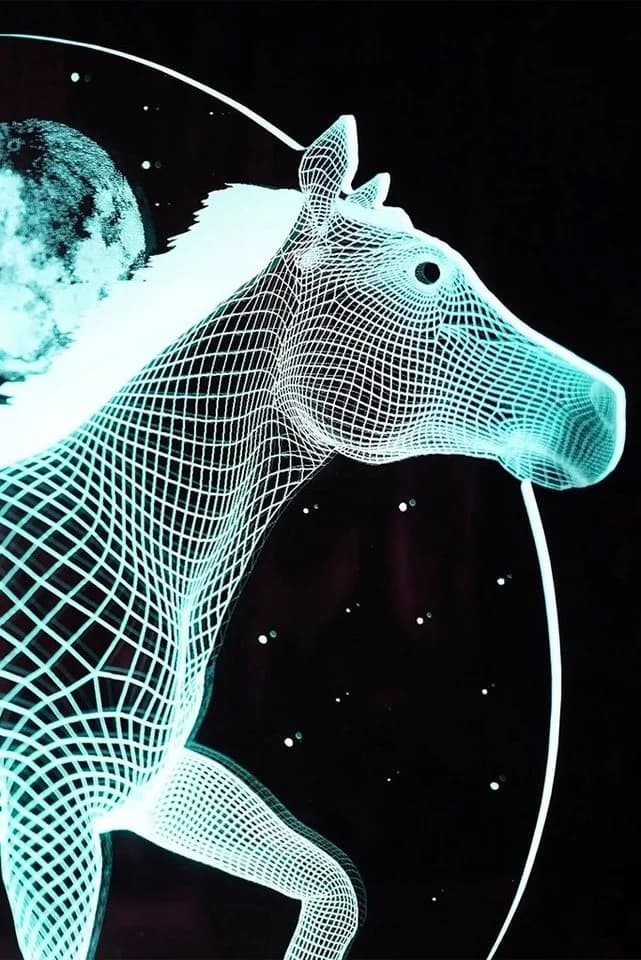 Geschenkelampe LED Nachttischlampe Pferd 3D Nachtlicht 7 Farben - Bild 4