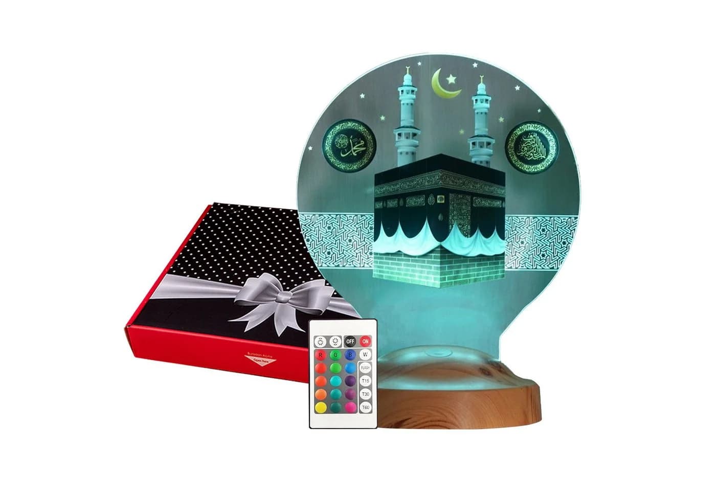 Geschenkelampe LED Kaaba Nachtlicht 7 Farben Islamische Deko - Bild 2