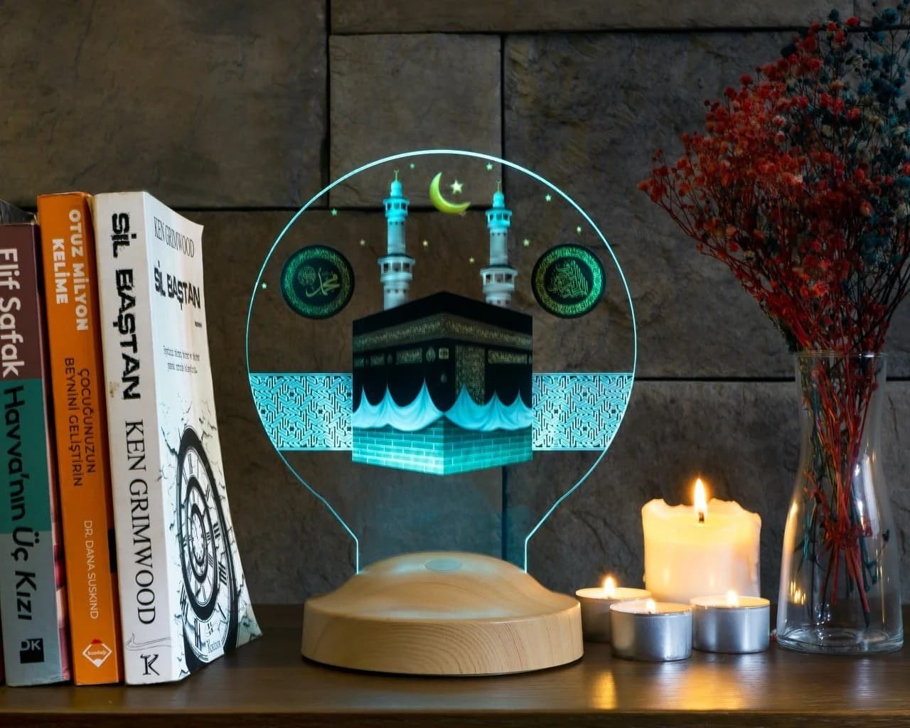 Geschenkelampe LED Kaaba Nachtlicht 7 Farben Islamische Deko - Bild 3