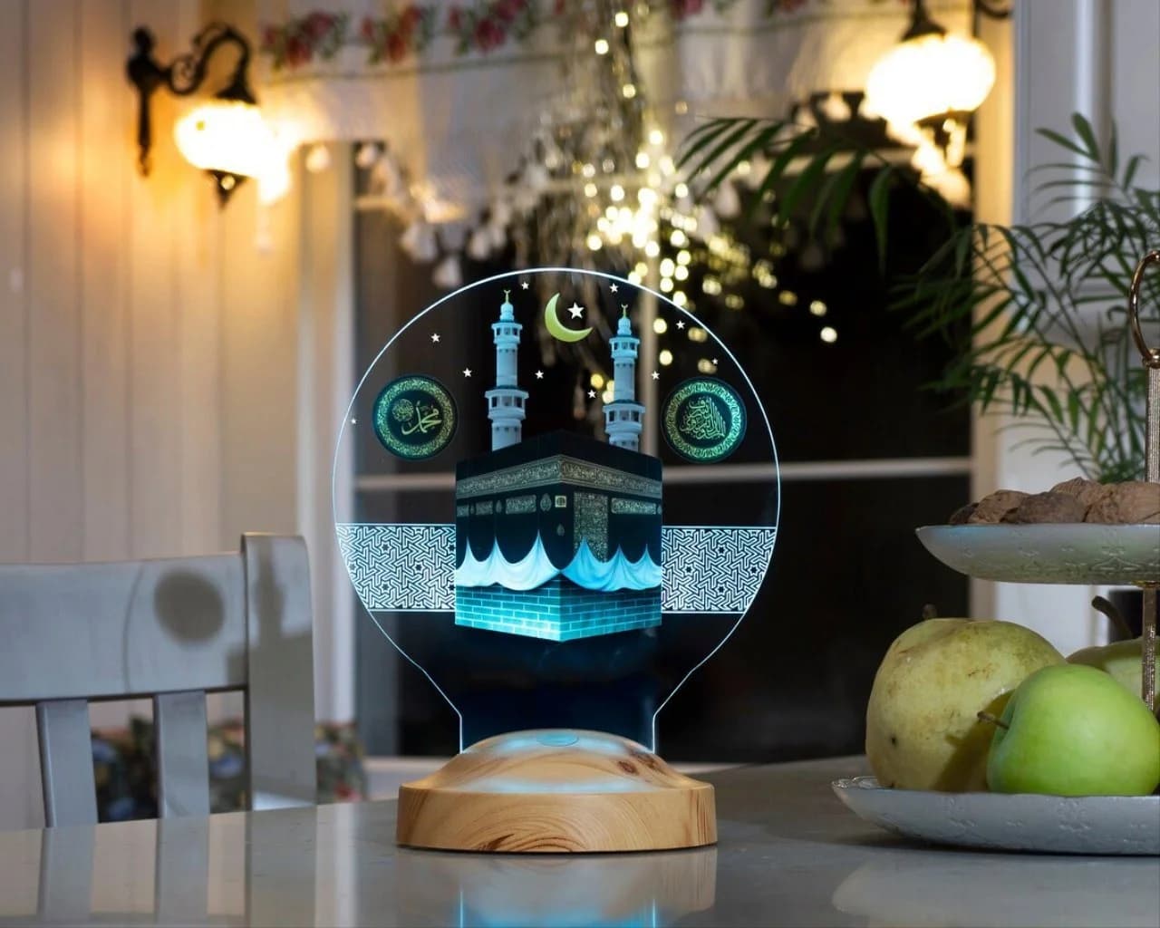 Geschenkelampe LED Kaaba Nachtlicht 7 Farben Islamische Deko - Bild 5