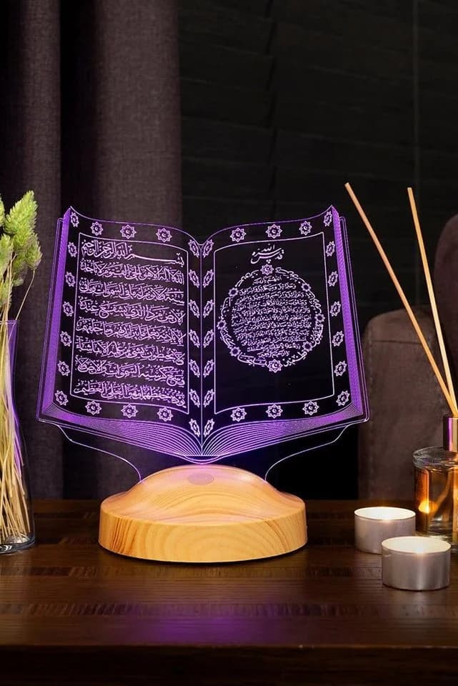 Geschenkelampe LED Nachttischlampe Koran Nachtlicht 7 Farben
