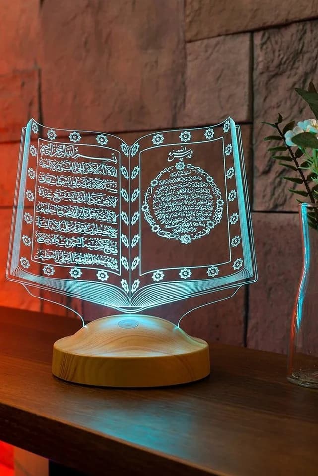 Geschenkelampe LED Nachttischlampe Koran Nachtlicht 7 Farben - Bild 4
