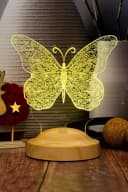 Geschenkelampe LED Nachttischlampe Schmetterling Butterfly 3D Gravur Nachtlicht Bild 3