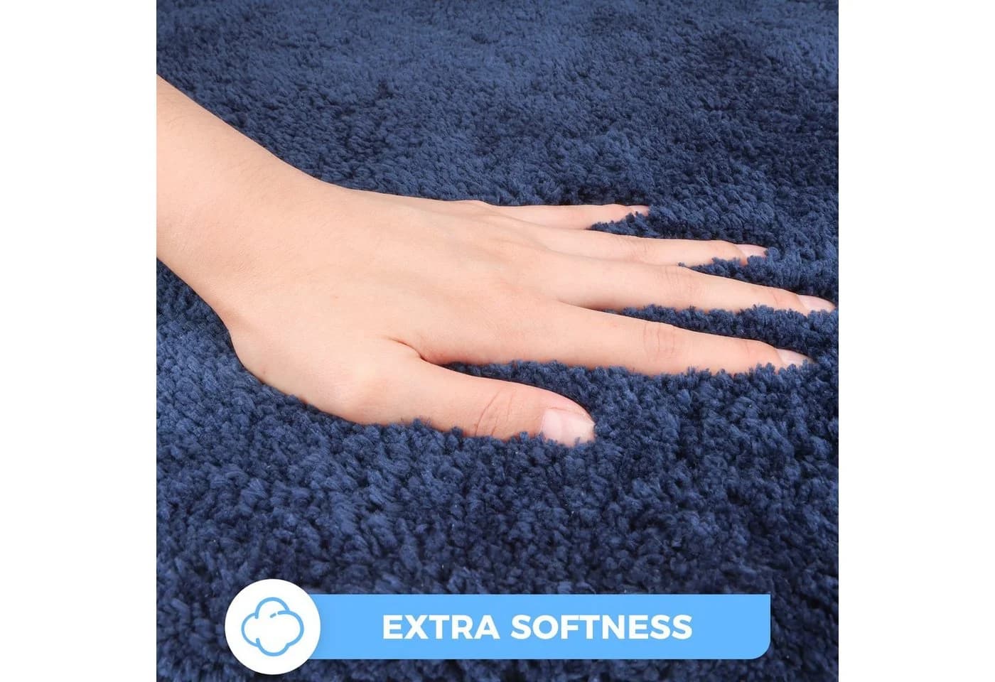 Sentidos Badematte Blau Rutschfest Polyester WC-Ausschnitt