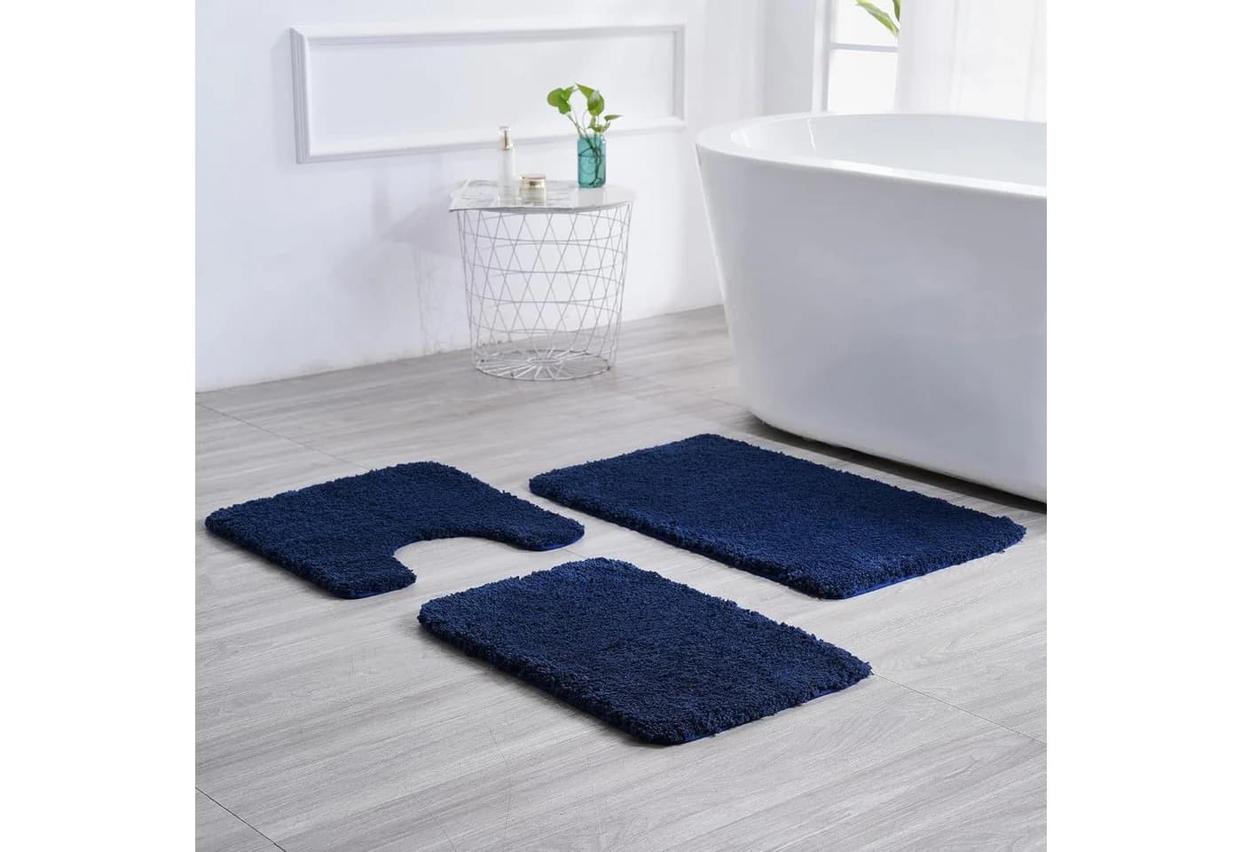 Sentidos Badematte Blau Rutschfest Polyester WC-Ausschnitt - Bild 2