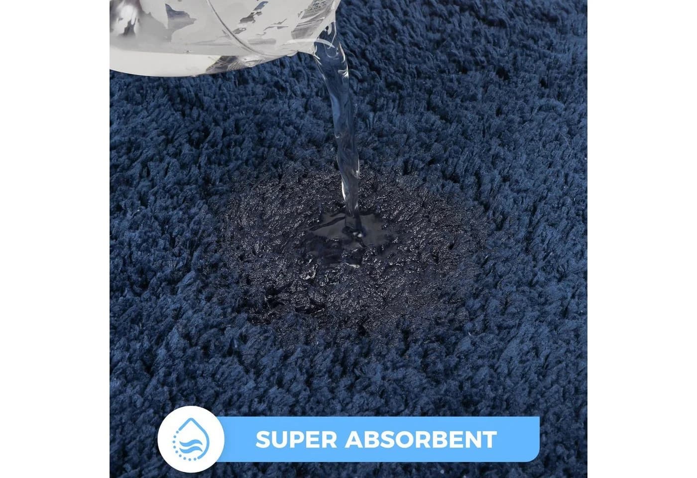 Sentidos Badematte Blau Rutschfest Polyester WC-Ausschnitt - Bild 4