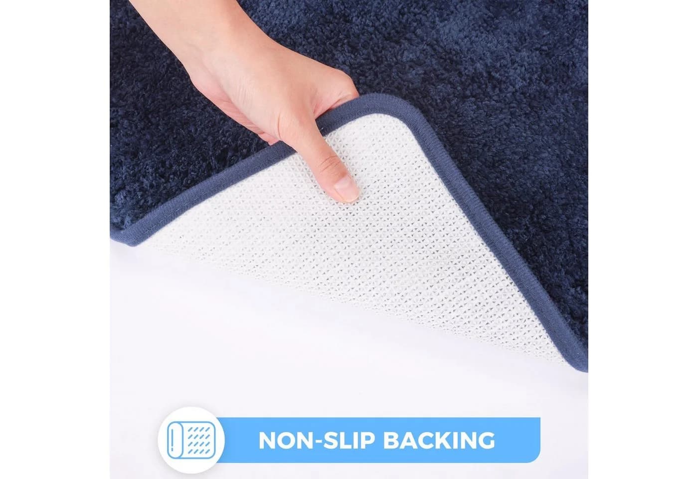 Sentidos Badematte Blau Rutschfest Polyester WC-Ausschnitt - Bild 5