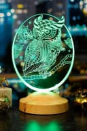 Geschenkelampe LED Nachttischlampe Eule Tier 3D Nachtlicht mit Gravierung Bild 1