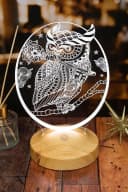 Geschenkelampe LED Nachttischlampe Eule Tier 3D Nachtlicht mit Gravierung Bild 5