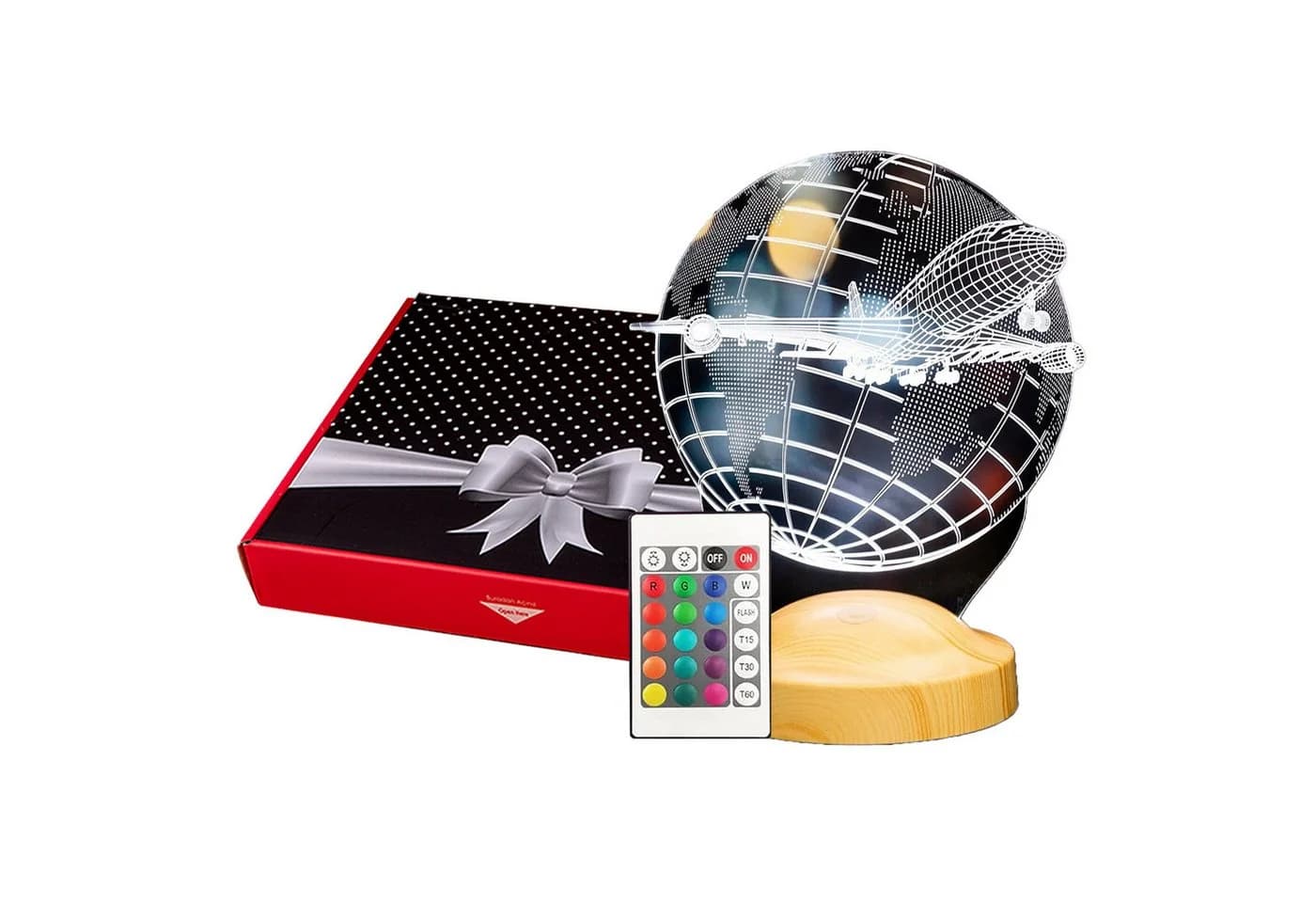 Geschenkelampe LED Nachttischlampe 3D Passagierflugzeug Reiseflugzeug - Bild 2