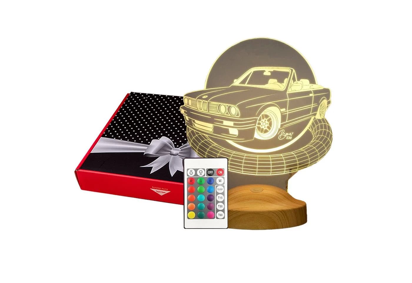 Geschenkelampe LED Nachttischlampe mit 3D-Gravur & 7 Farben - Bild 2
