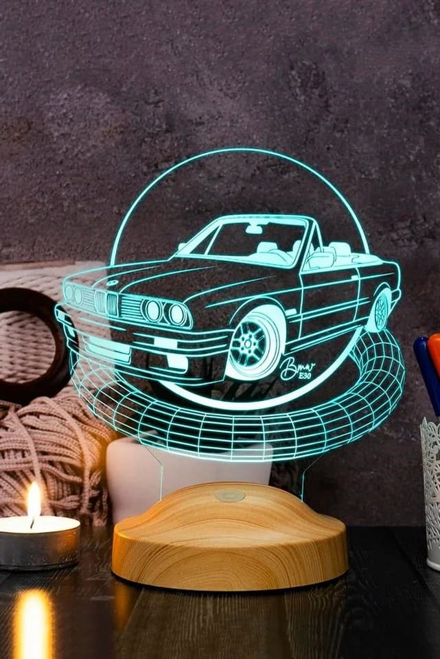 Geschenkelampe LED Nachttischlampe mit 3D-Gravur & 7 Farben - Bild 3