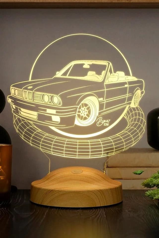 Geschenkelampe LED Nachttischlampe mit 3D-Gravur & 7 Farben - Bild 4