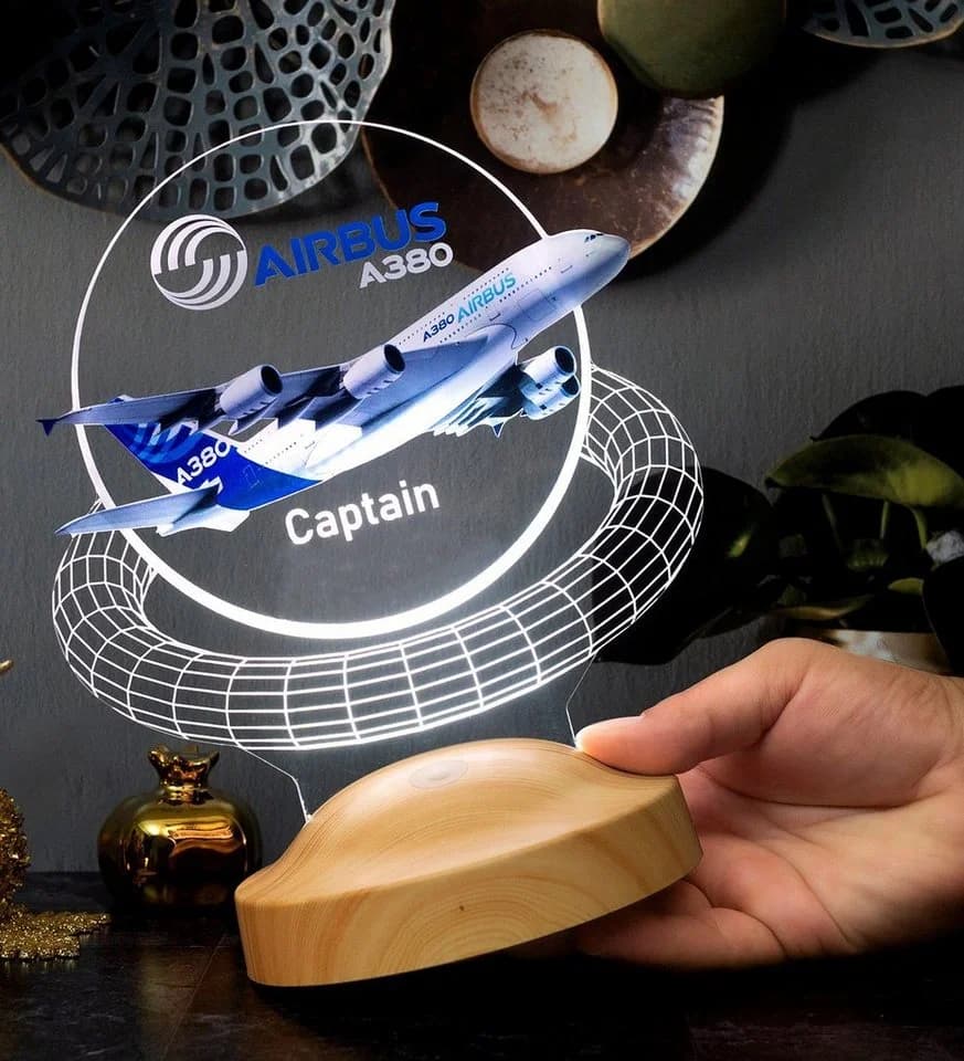 Geschenkelampe LED Nachttischlampe Passagierflugzeug 3D UV Lampe
