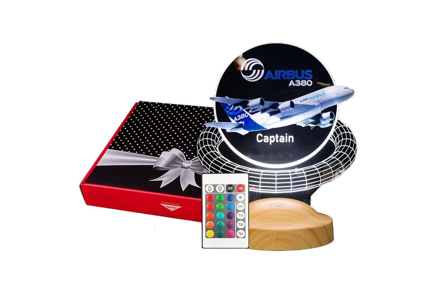 Geschenkelampe LED Nachttischlampe Passagierflugzeug 3D UV Lampe - Bild 2