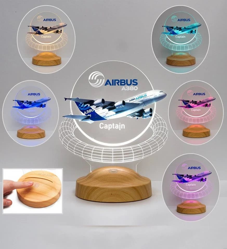 Geschenkelampe LED Nachttischlampe Passagierflugzeug 3D UV Lampe - Bild 3
