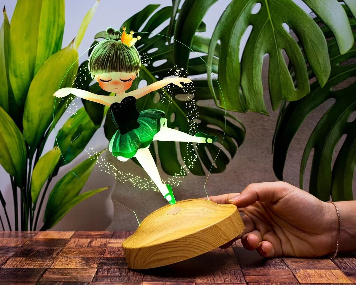 Geschenkelampe LED Nachttischlampe Ballerina 3D UV Druck 7 Farben
