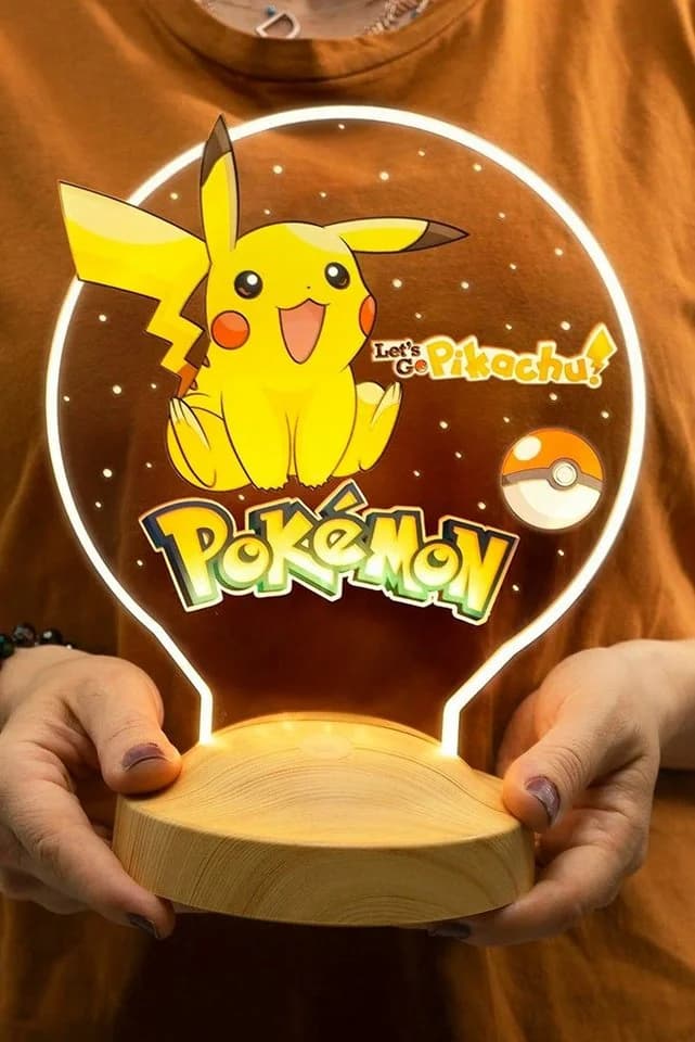 Pikachu LED Nachttischlampe 3D Nachtlicht Pokemon 7 Farben - Bild 4