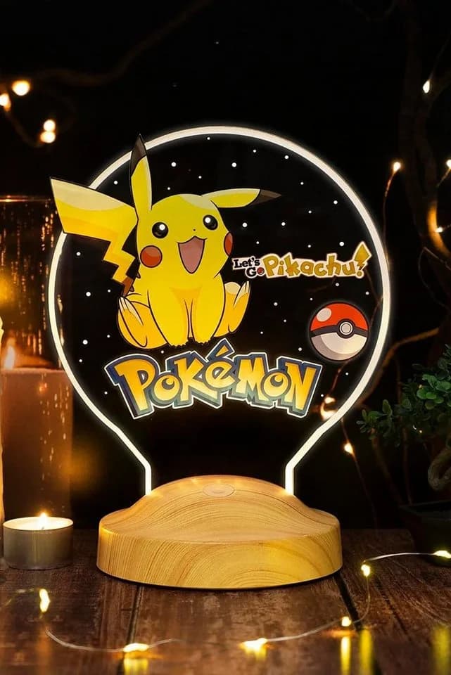Pikachu LED Nachttischlampe 3D Nachtlicht Pokemon 7 Farben - Bild 5