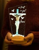Geschenkelampe LED Nachttischlampe Jesus Christus 3D UV Druck Farbige Nachtlicht Christliches Geschenk Bild 1