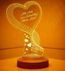 Geschenkelampe LED Nachttischlampe Herz 3D Gravur 7 Farben Bild 3