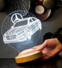 Geschenkelampe LED 3D Nachttischlampe Mercedes Gravur 7 Farben Bild 3