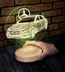 Geschenkelampe LED 3D Nachttischlampe Mercedes Gravur 7 Farben Bild 4