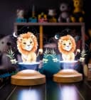 Geschenkelampe LED Nachttischlampe Löwe 3D Nachtlicht Bunt Bild 5