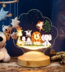 Geschenkelampe LED Nachttischlampe Safari 3D Nachtlicht Bunt Bild 2