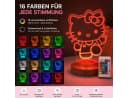 Kitty LED Nachttischlampe 3D mit Fernbedienung 16 Farben Bild 3